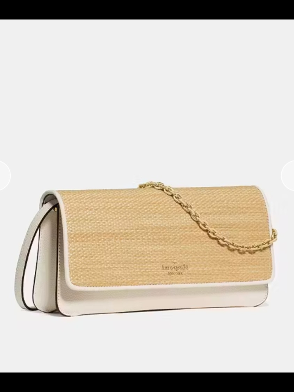 kate spade Natural Straw & Cream Chain Shoulder Bag